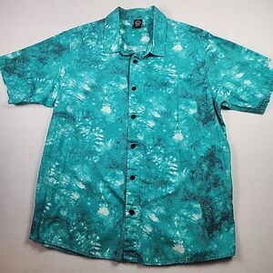 NEFF Hawaiian Tie Dye Men Shirt Collared Short Sleeve Button Up Large Cotton